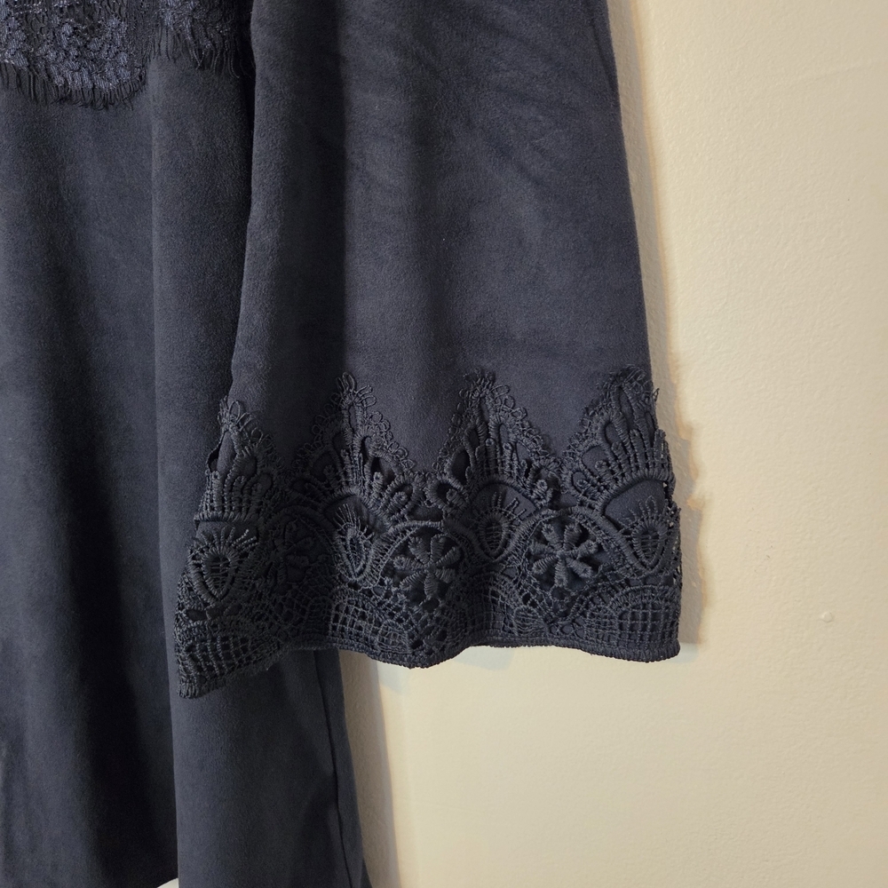 Romeo & Juliet Couture Women's Navy Dress Bell Sleeve Small - Picture 3 of 10